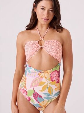 Roxy Hot Tropics Peek-a-Boo One-Piece Swimsuit